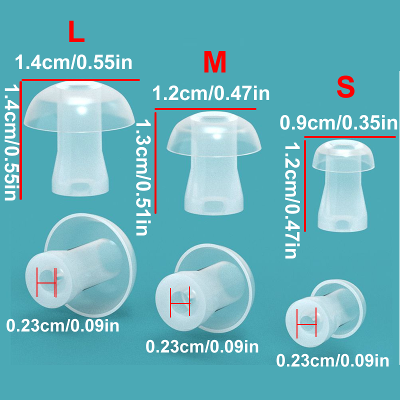 Silicone Ear Tip Replacement - 100 قطعة من أغطية الأذن السيليكونية
