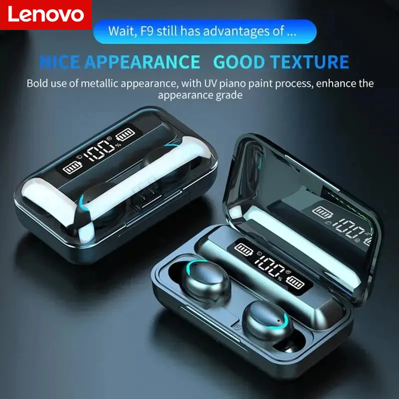 Earbuds Charging Case - سماعات لينوفو F9 اللاسلكية بتقنية البلوتوث