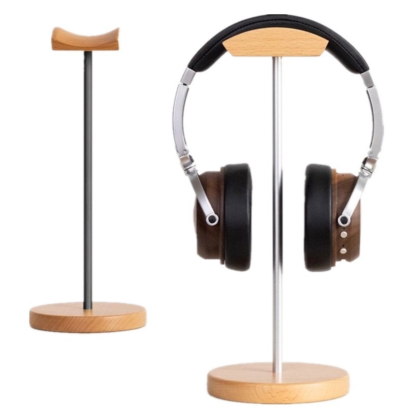 Headphone Stand Desk - حامل سماعات رأس من خشب الجوز