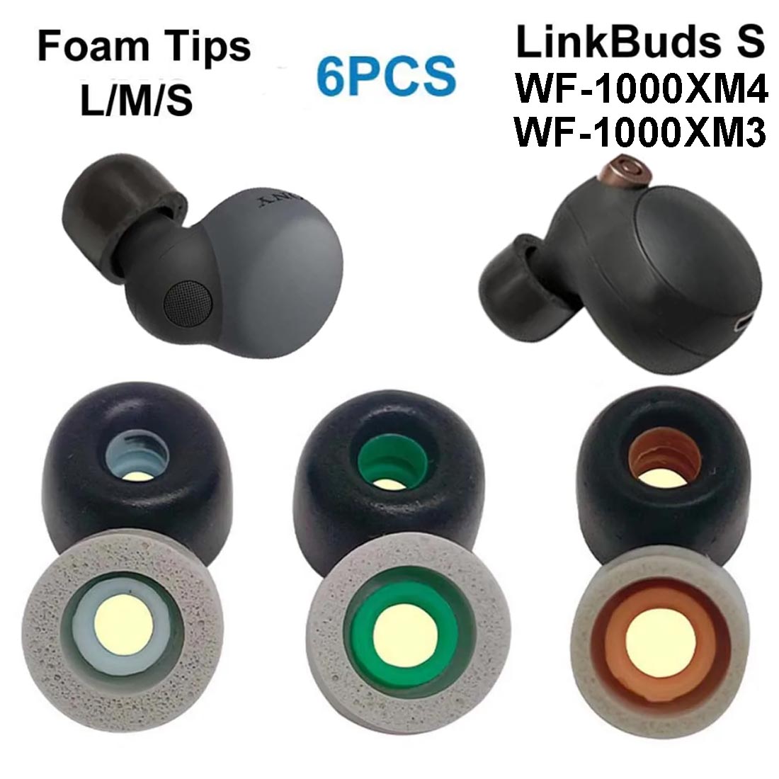 Earphone Foam Tip - رغوة الذاكرة الأذن نصائح لسوني LinkBuds