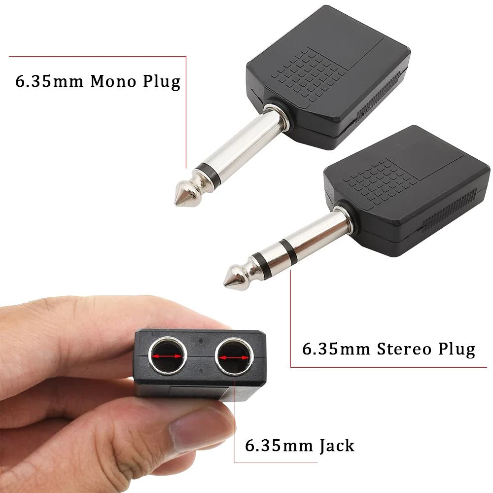 Earphone Splitter Jack - 2 قطعة 1/4 