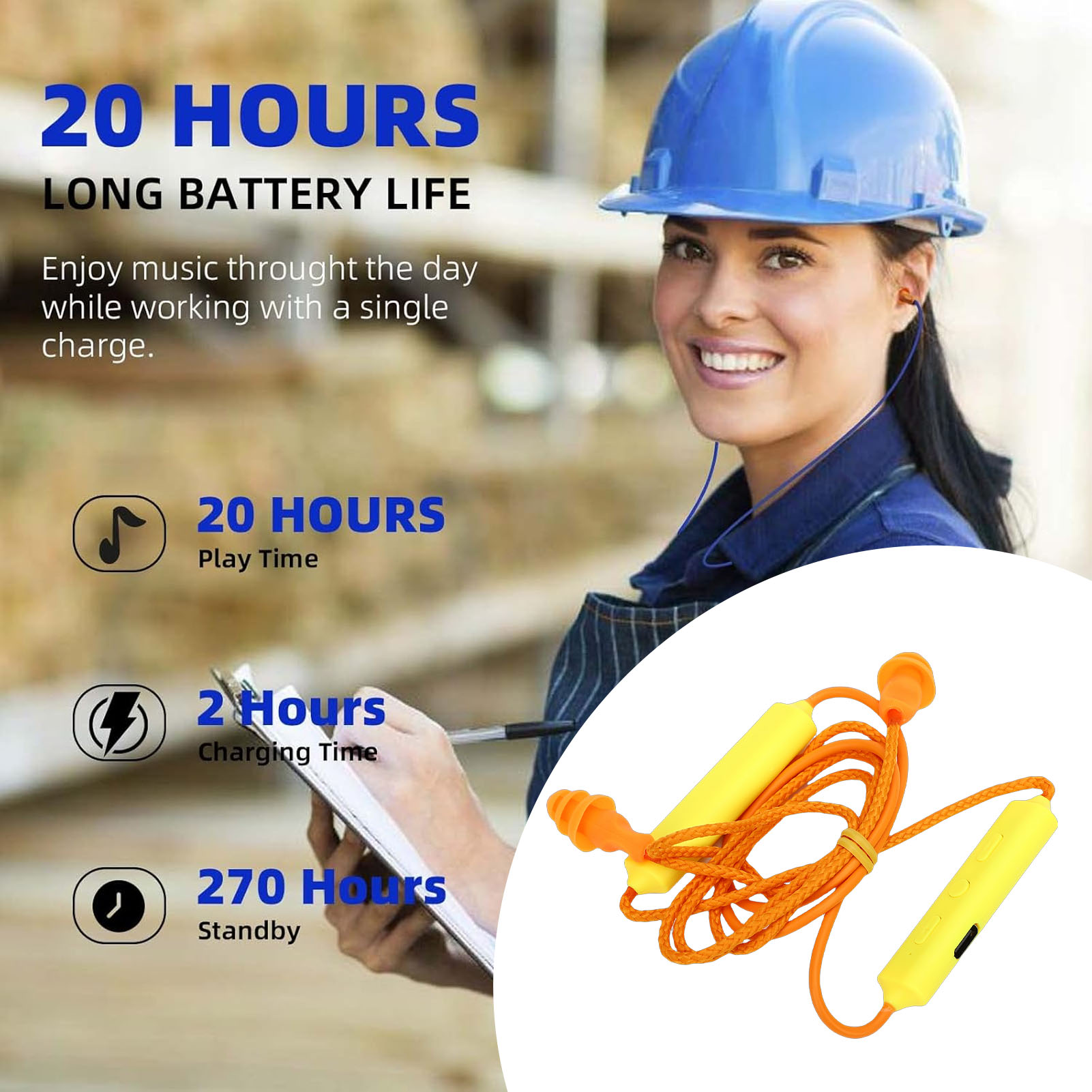 Bluetooth Headset On Ear - سماعات أذن بلوتوث للعمل، تقليل الضوضاء،