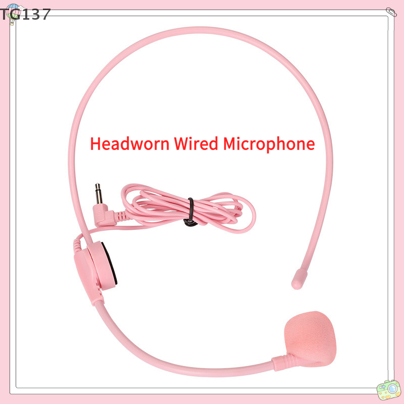 Wired Earphone Mic - 1 قطعة 3.5 مللي متر الوردي