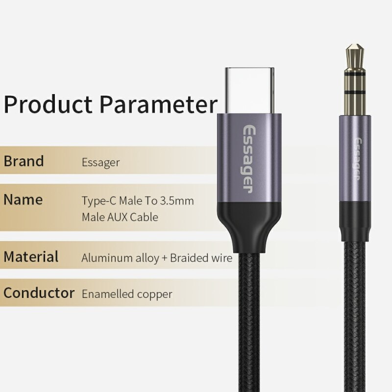 Essager Usb C إلى من من من من  - مراجعة Earphone Splitter Jack وسعره