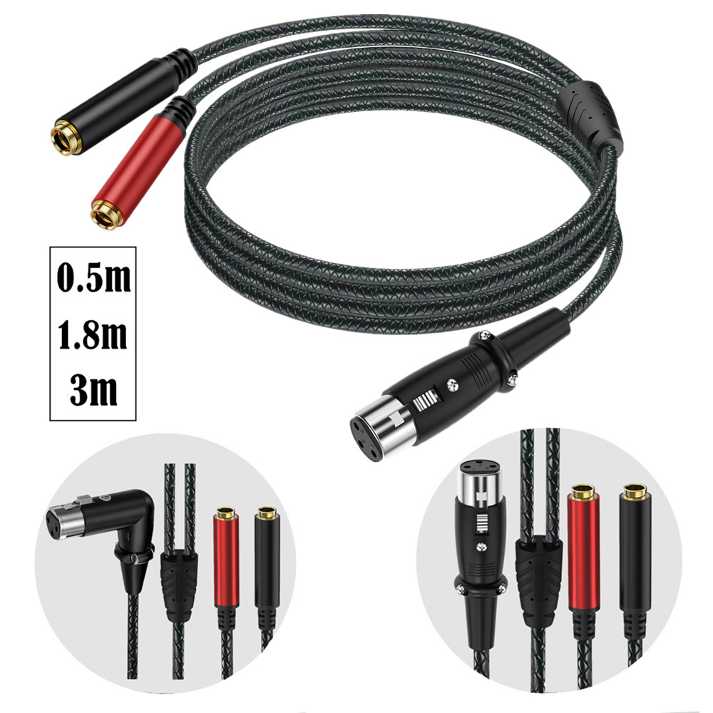 كابل تقسيم الصوت من 3Pin XLR أ - مراجعة Earphone Splitter Jack وسعره