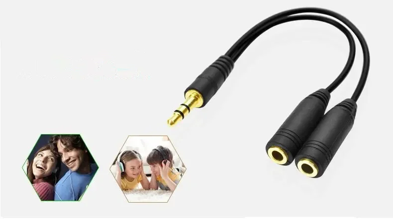 مقسم سماعة الرأس، كابل تمديد 3 - مراجعة Earphone Splitter Jack وسعره