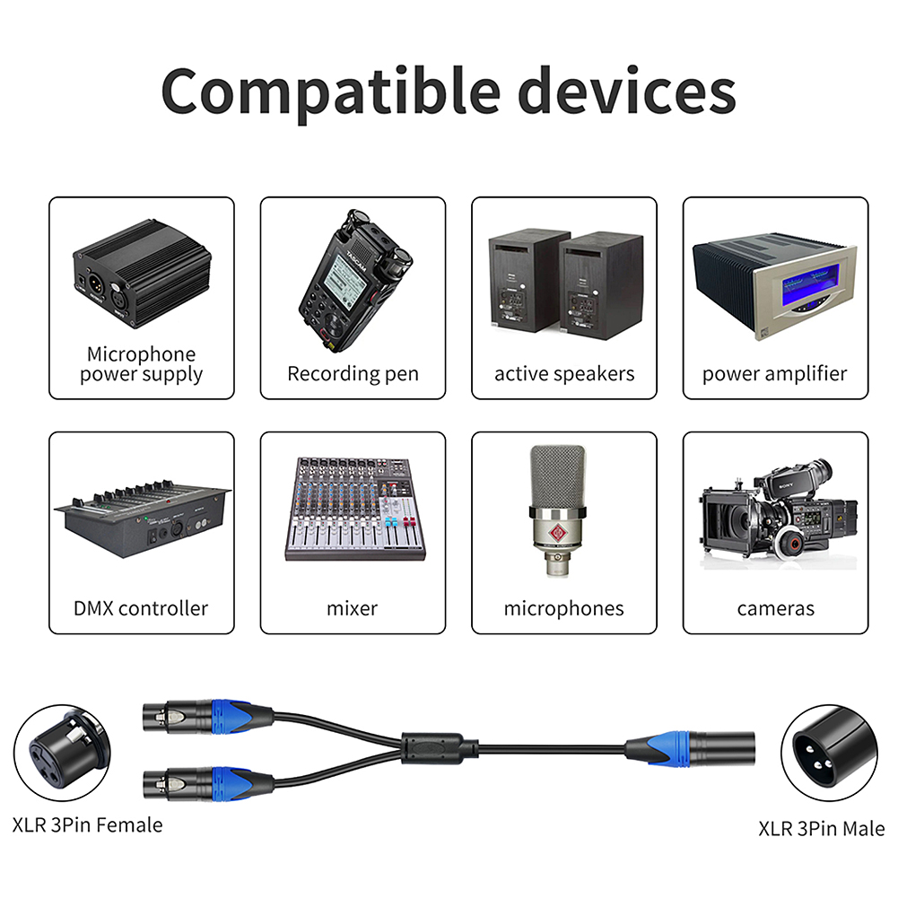 كابل تقسيم XLR على شكل Y بطول  - مراجعة Audio Splitter Y وسعره
