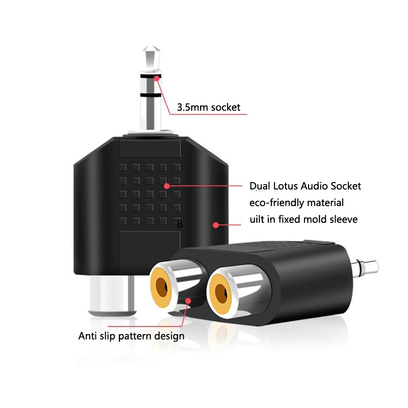 1/2/4 قطعة كابل صوت ستيريو 3.5 - مراجعة Earphone Splitter Jack وسعره