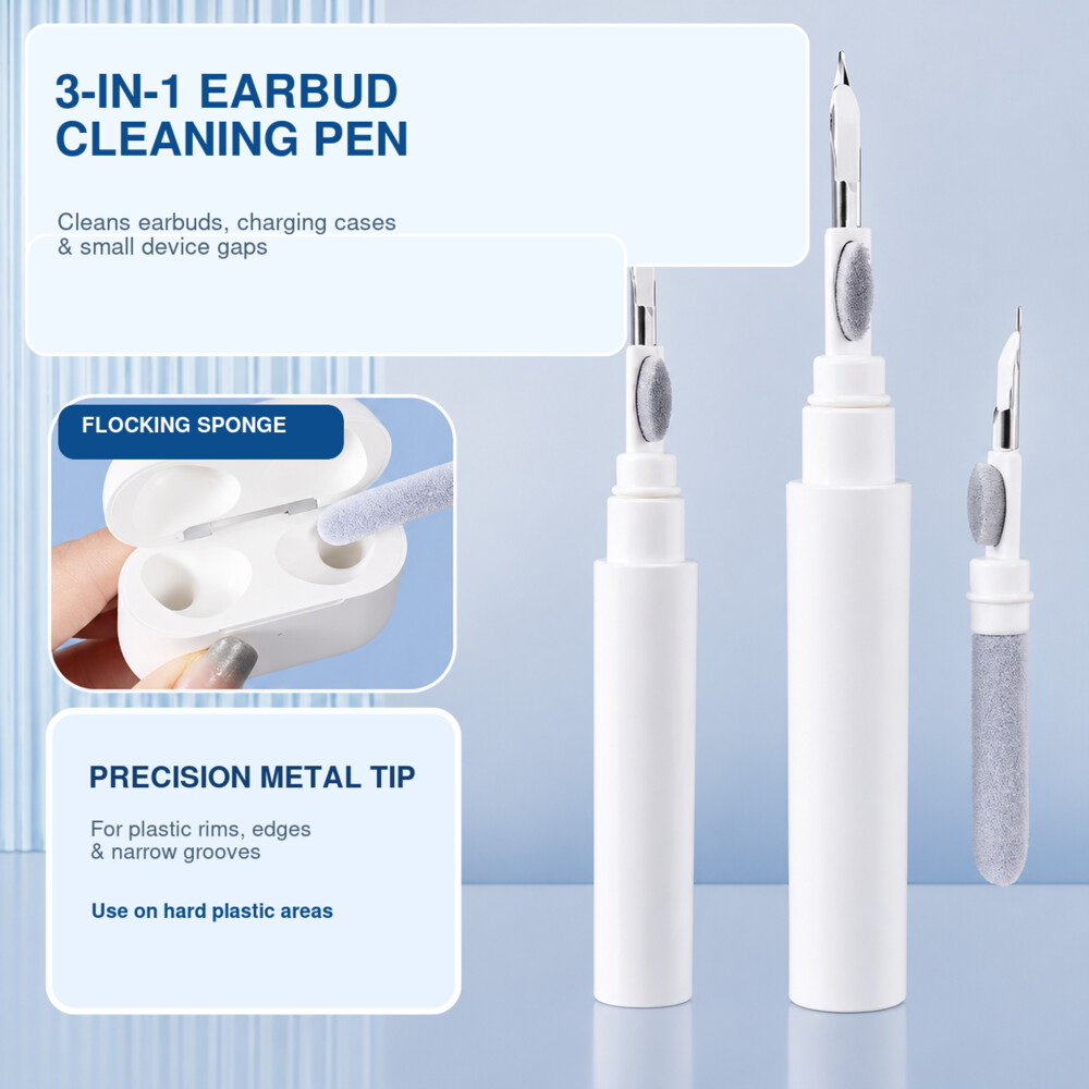 قلم تنظيف سماعات الأذن 3 في 1  - مراجعة Earbuds Charging Case وسعره