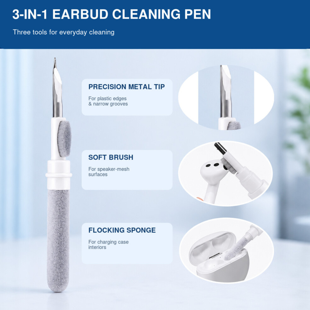 قلم تنظيف سماعات الأذن 3 في 1  - مراجعة Earbuds Charging Case وسعره