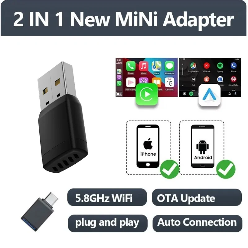 محول لاسلكي ذكي CarPlay لاسلكي - مراجعة Bluetooth Adapter Receiver وسعره