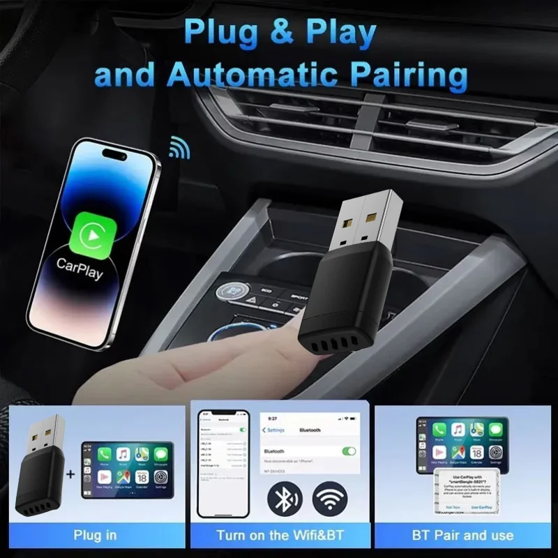 محول لاسلكي ذكي CarPlay لاسلكي - مراجعة Bluetooth Adapter Receiver وسعره