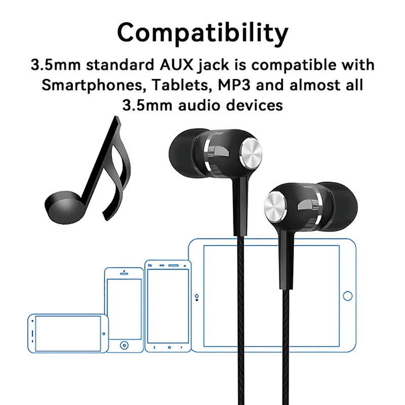 سماعات أذن سلكية 3.5 ملم مع مي - مراجعة Wired Earphone Mic وسعره