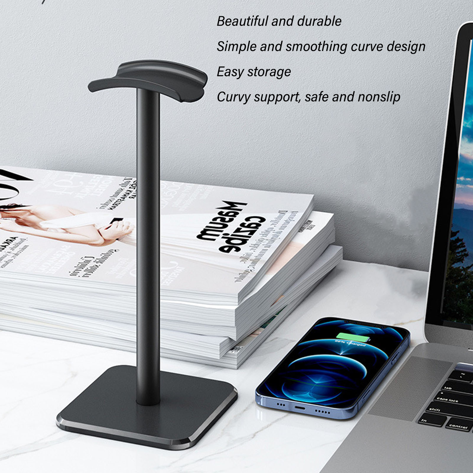 حامل سماعة الرأس بزاوية مستدير - مراجعة Headphone Stand Desk وسعره