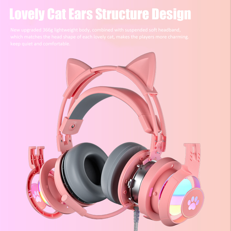 سماعات أذن القط اللطيفة مع ميك - مراجعة Gaming Headset Rgb وسعره