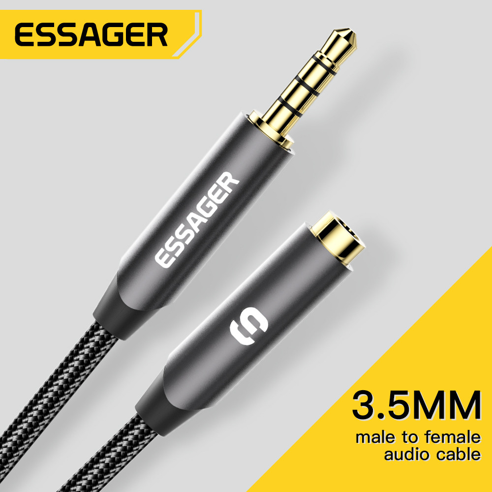 ESSAGER-مقبس كابل تمديد سماعة  - مراجعة Earphone Splitter Jack وسعره
