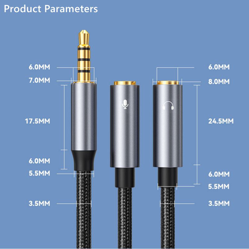 3.5 مللي متر جاك Aux كابل الصو - مراجعة Earphone Splitter Jack وسعره