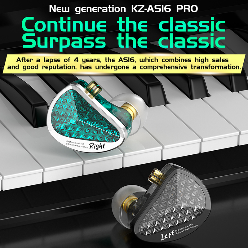 KZ AS16 PRO سماعة رأس سلكية 8B - مراجعة Audiophile Headphone Wired وسعره