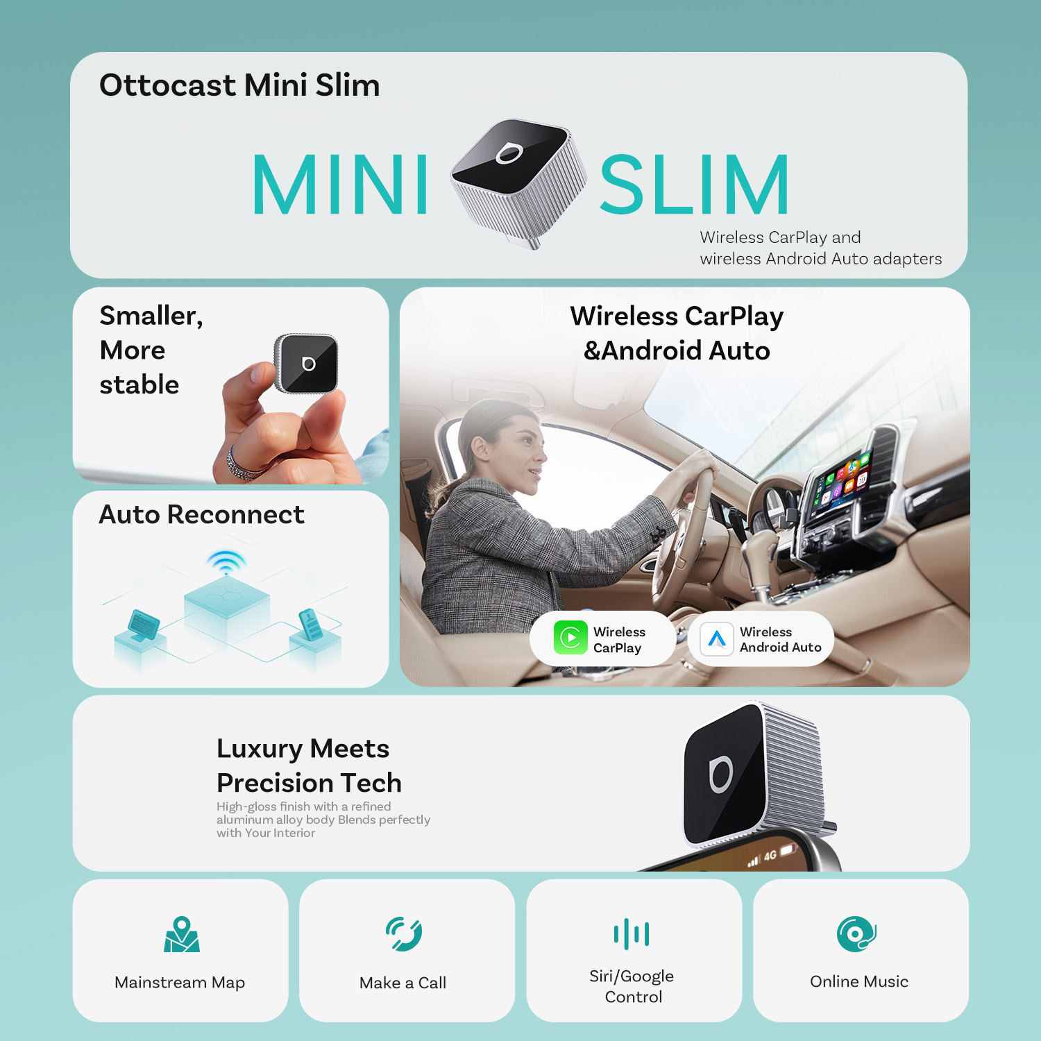 Ottocast Mini Slim Wireless Ca - مراجعة Bluetooth Adapter Receiver وسعره