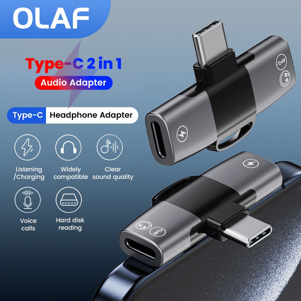 2 في 1 نوع C محول الصوت USB C  - مراجعة Earphone Splitter Jack وسعره